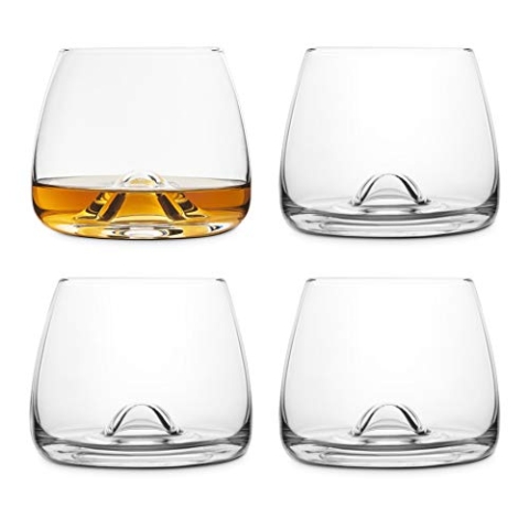 FINAL TOUCH 4 Whiskey Gläser Whiskeygläser Kristallglas Hergestellt mit DuraSHIELD Titanium verstärkt für erhöhte Haltbarkeit Hoch 9 cm 300ml - Packung mit 4 Stück