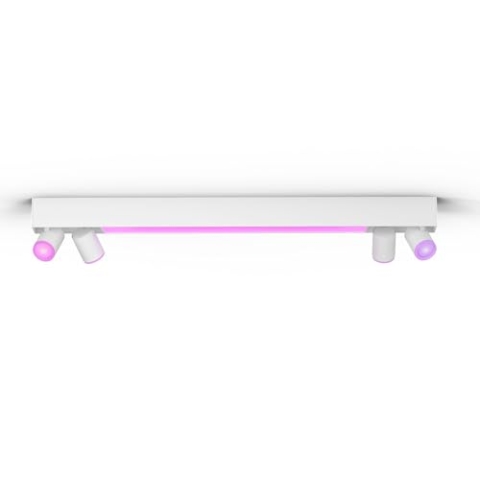 Philips Hue White & Color Ambiance Centris 4er Spot, dimmbar, 16 Mio. Farben, steuerbar via App, kompatibel mit Amazon Alexa, weiß, neue Generation