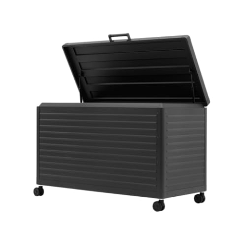 MIRADOR 130 Aufbewahrungsbox 548 Liter Aluminium Anthrazit Hohes Fassungsvermögen Garten Terasse Pergola Winterfest Stabil Pavillion