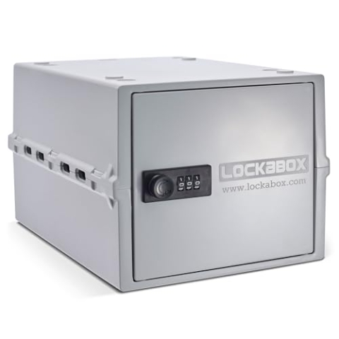 Lockabox One™ | Hochwertige abschließbare Aufbewahrungsbox | 10-Liter-Box mit Zahlenschloss für Lebensmittel, Medikamente und Sicherheit im Haushalt | BPA-sicher (Opalweiß)