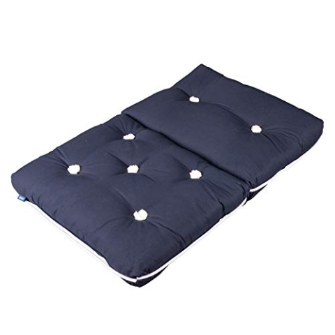 AWN Kapok Outdoor Kissen | 100% Kapok-Naturfasern gefüttert | Wasserfest, Schwimmfähig | Kissenbezug 100% Baumwolle | Doppelkissen | Dunkelblau