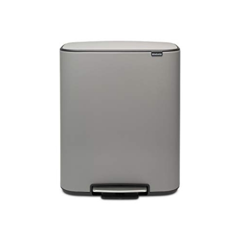 Brabantia 211485 Treteimer Bo, 2 x 30L, Grauer mineralbeton