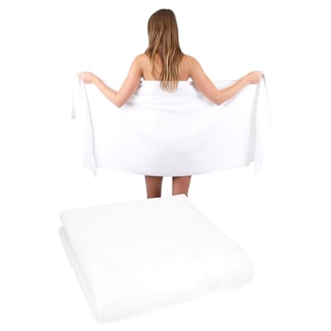 Betz 2 Stück Saunatücher XXL Badetuch Liegetuch Strandlaken Saunahandtuch Premium Frottee 100% Baumwolle Größe 70 x 200 cm Farbe weiß