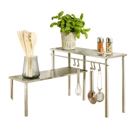 WENKO Küchen-Eckregal Edelstahl mit 2 Ablagen