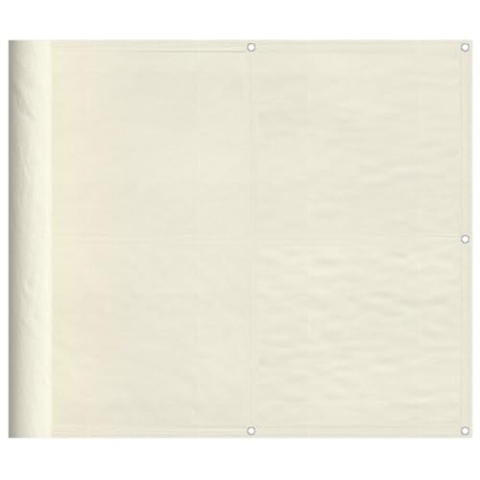 vidaXL Balkon Sichtschutz, Balkonbespannung mit Ösen Seil, Wasserfeste Balkonabdeckung, Balkonverkleidung für Balkon Terrasse, 90x1000cm Creme 100% Polyester-Oxford