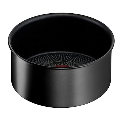 Tefal L7632932 Ingenio Unlimited Kochtopf mit abnehmbarem Griff, 18 cm, stapelbar, platzsparend, antihaftbeschichtet, Induktion, schwarz