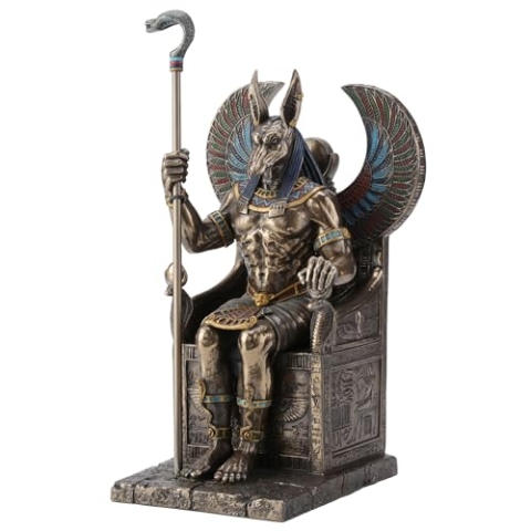 Veronese Design Bronze beendet Ägyptischer Gott Anubis auf Thron Statue