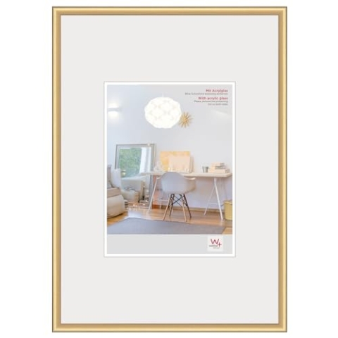 walther design Bilderrahmen gold 59,4 x 84 cm (DIN A1)mit Kunstglas, New Lifestyle Kunststoffrahmen KVX684G