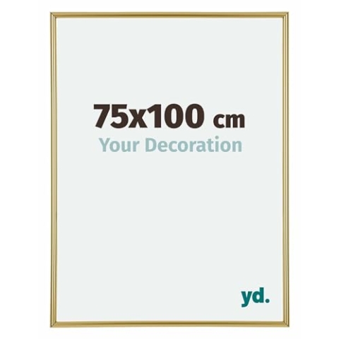 yd. Your Decoration - Bilderrahmen 75x100 cm - Gold - Bilderrahmen aus Kunststoff mit Acrylglas - Antireflex - Rahmen 75x100 cm - Annecy