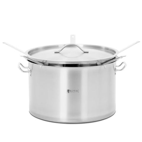 Royal Catering RCPP-450-3 Nudeltopf 5 Siebeinsätze 44 l Deckel Edelstahl Griffe Pastatopf Nudelkochtopf