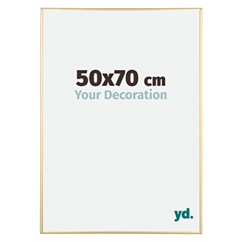 yd. Your Decoration - Puzzlerahmen 50x70 cm - Gold - Puzzlerahmen 500-1000 Teile - Metall Bilderrahmen - Kent