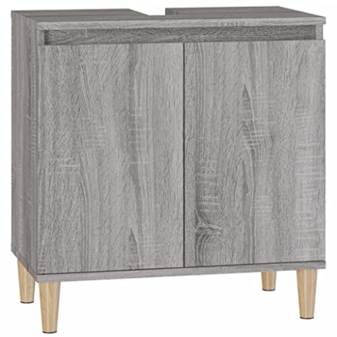 vidaXL Waschbeckenunterschrank Grau Sonoma 58x33x60 cm Holzwerkstoff