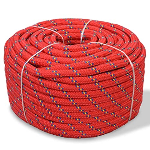 vidaXL Bootsseil Polypropylen 8mm 500m Rot Ankerleine Festmacher Tauwerk Seil