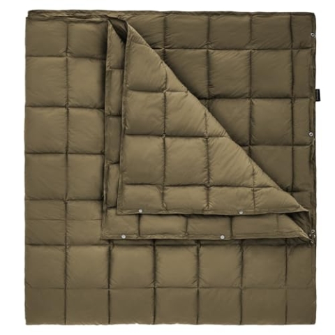 KingCamp Ultraleicht Campingdecke,Wasserabweisend Outdoor-Decke mit Multifunktional Design|Recycelbare Campingdecke​ mit CEP-Füllung| Thermodecke für Trekking,Zuhause, Auto, 213 x 203 cm, Schwarz