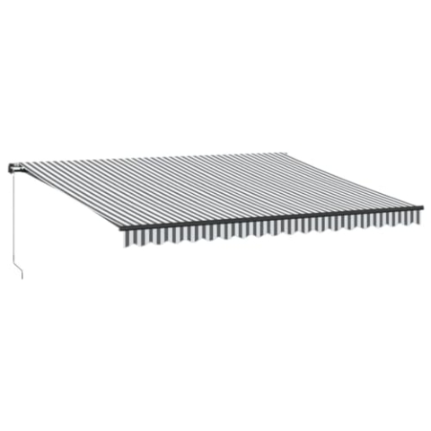 vidaXL Markise Manuell Anthrazit und Weiß 450x350 cm, Markisen, Markise ausfahrbar, Gelenkarmmarkisen, Markise einziehbar, Gelenkarmmarkise
