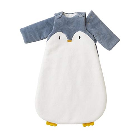 Vertbaudet Baby Schlafsack,Pinguin, Ärmel abnehmbar wollweiß/grau 70