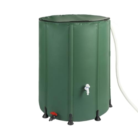 WESTMANN Faltbare Regentonne | 500 Liter Grün | Regenwassertank & Regenfass zum Sammeln von Regenwasser inklusive 2 Abläufen