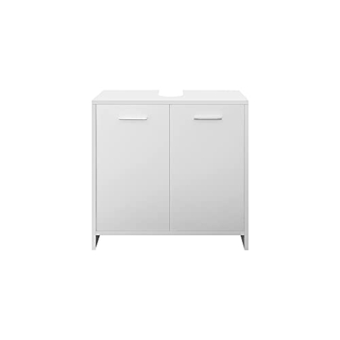 ML-Design Waschbeckenunterschrank Weiß 58x60x33cm, Badezimmer Waschbecken Unterschrank mit 2 Türen, viel Stauraum, Waschtischunterschrank aus MDF-Holz, Badezimmerschrank Waschtisch Badschrank Badmöbel