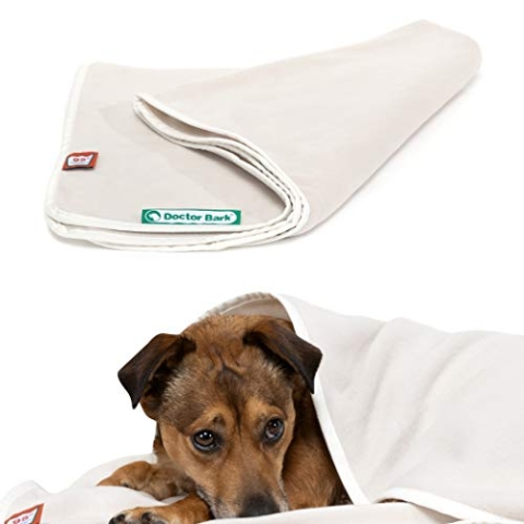 Doctor Bark | kuschelige Hundedecke waschbar bis 95°C, hygienische, weiche Fleecedecke für Sofa und Hundebett, Flauschige Haustierdecke - Made in Germany (L - 120x90 cm/Hellbeige)