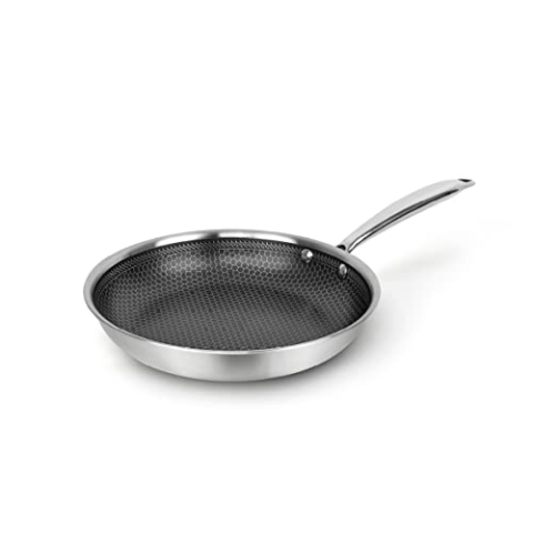 Qulinart by Brandt - Die Bratpfanne mit Antihaftbeschichtung eignet sich für alle Herdarten, einschließlich Induktion - Ohne PFOA und Deckel (Triply, 24 cm)