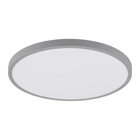 EGLO LED Deckenleuchte Fueva 1, 1 flammige Deckenlampe, Material: Aluminium, Kunststoff, Farbe: Silber, weiß, Ø: 40 cm, warmweiß