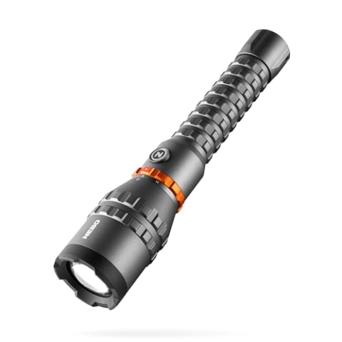 NEBO Davinci 8000 - Wiederaufladbare Taschenlampe - Taschenlampe mit COB LED - Wanderausstattung & Camping Zubehör - 8000 Lumen, Stahlgrau