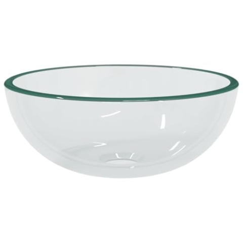 vidaXL Waschbecken, Becken für Badezimmer Waschraum Nasszelle, Aufsatzwaschbecken über der Theke, Waschschale Waschtisch, Hartglas Transparent