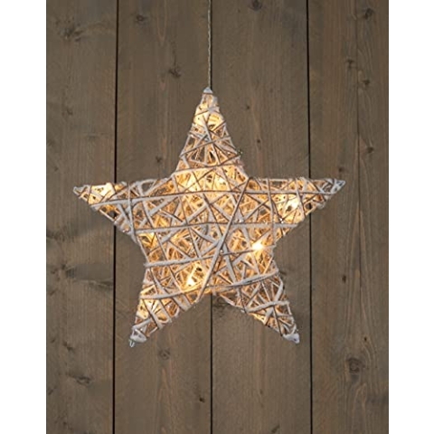 Anna's Collection Batterijverlichting Jute Ster 40 cm warm wit