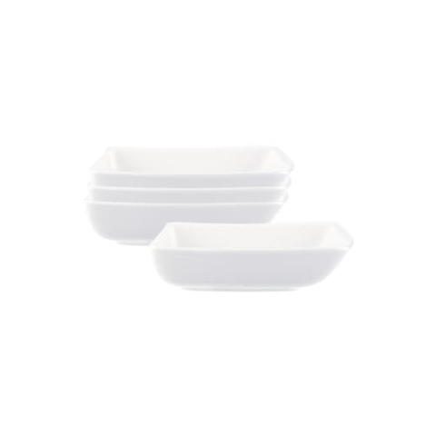 Villeroy & Boch NewWave Schälchen 4er Set, 12 x 12 cm, Servierschälchen in geschwungener Form, Premium Porzellan, Weiß