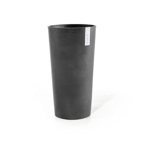 Ecopots Amsterdam Runder Blumentopf aus recyceltem Material mit Wasserreservoir für Innen- und Außenbereich, Natursteinoptik