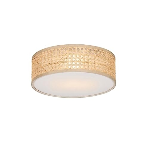 Qazqa - Orientalisch Orientalische Deckenleuchte I Deckenlampe I Lampe I Leuchte Rattan 30 cm - Tromma I Wohnzimmer I Schlafzimmer - Rund - LED geeignet E27