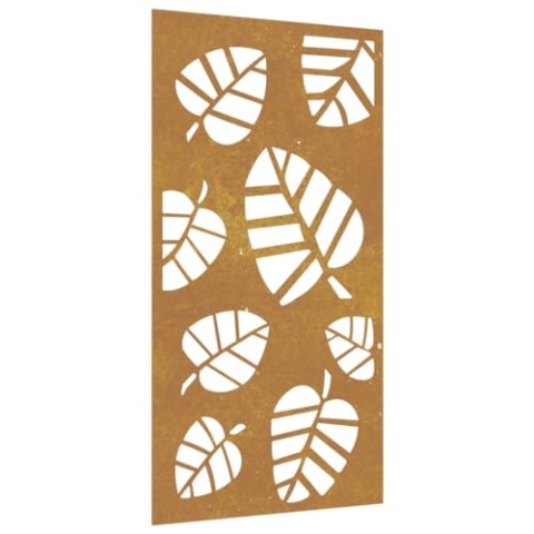 vidaXL Garten Wanddeko, Gartendeko mit Blatt-Design, Wandbild Wandschmuck Wetterfest, Wandkunst Dekoration Wanddekoration, Cortenstahl