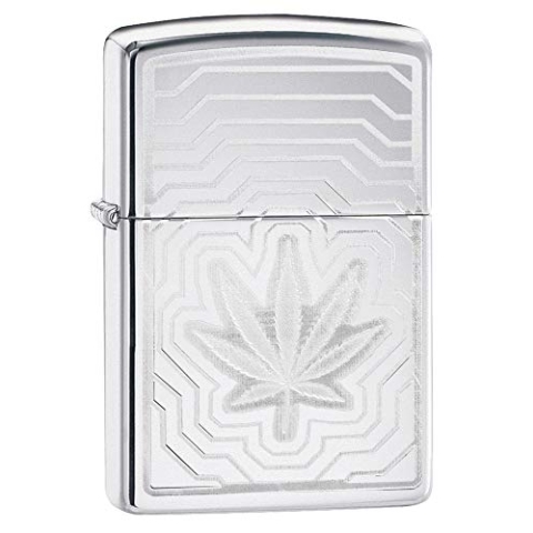 Zippo – Sturmfeuerzeug, Leaf Layers, Laser Engraved, Chrome High Polished, nachfüllbar, in hochwertiger Geschenkbox