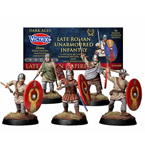 VICTRIX - Spätrömische ungepanzerte Infanterie - 36 Figuren - 28 mm Kunststoff-Miniaturen - Dark Ages
