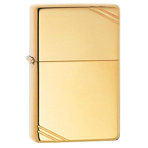 ZIPPO – Vintage – High Polish Brass - Sturmfeuerzeug, nachfüllbar, in hochwertiger Geschenkbox