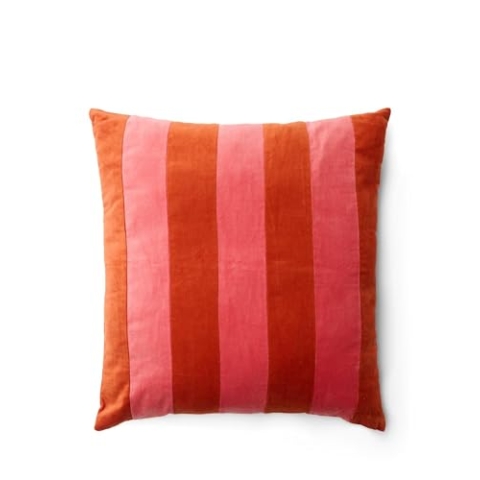 ESSENZA Dekokissen Nino Summer Mauve, 50x50 cm - 100% Baumwollsamt - Streifen