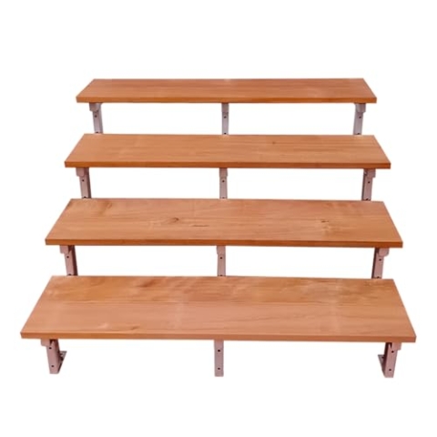 Holztreppe aus exotischem Holz, mit Treppenwangen aus Stahl, 2 bis 5 Stufen, Hartholz (4 Stufen, 140 cm)