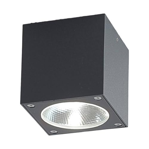 Lucande LED Deckenleuchten Cordy (spritzwassergeschützt (Modern) in Schwarz aus Aluminium (1 flammig,) - Außenleuchte für Garten Terasse Balkon & Haus Deckenleuchte