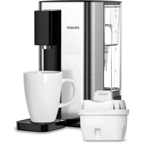 Philips Water Station, Heißwasserspender, gefiltertes Wasser heiß und natürliche Temperatur, 2,2 l Fassungsvermögen, 3 Temperatur-/Mengenvoreinstellungen, kochendes Wasser per Knopfdruck, Touchscreen