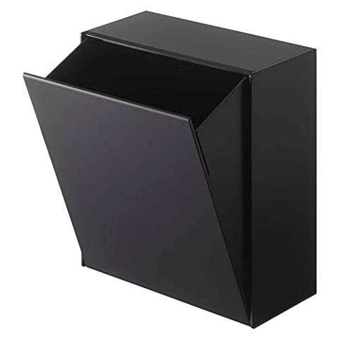 Yamazaki 5434 TOWER Film Hook Storage Box, black, ABS Resin, 17 x 8.7~16 x 20 cm