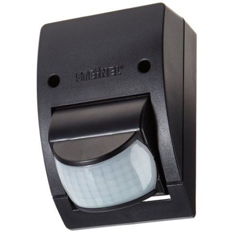 Steinel Infrarot-Bewegungsmelder IS 2160 schwarz, 160° Sensor schwenkbar, max. 12 m, Dämmerungssensor, IP54, 600 W