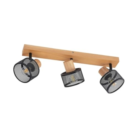 Lindby Strahler Evinora (Modern) aus Holz (3 flammig, E14) - Deckenlampe Deckenleuchte Lampe Spot Wohnzimmerleuchte