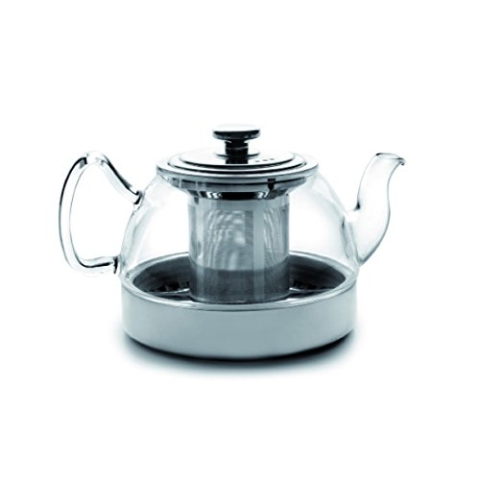IBILI - Teekocher aus Glas mit Filter Induction, Borosilikatglas, 1,2 Liter, für Induktionsherde geeignet, Transparent / Silber