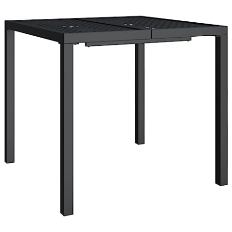 vidaXL Gartentisch, Garten Esstisch Mesh-Design, Terrassentisch Stahlgestell, Gartenmöbel Tisch, Modern, Anthrazit 80x80x72cm Stahl