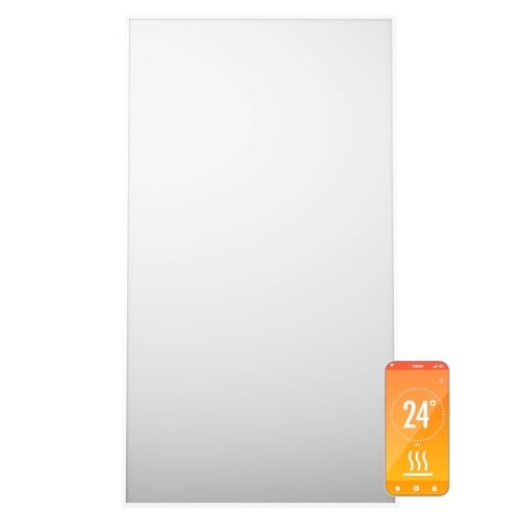 Klarstein Infrarotheizung mit Thermostat, 480W Elektroheizung, Smart Home Infrarotheizung zur Wandmontage, IR mit App-Steuerung & Erkennung Offener Fenster, Effizienter Feuchtraum Heizkörper CO2-Frei