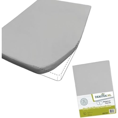 Dexitex - Spannbettlaken Wohnmobil - Französische Bettwäsche - für Wohnwagen Bett - Oeko-TEX - 100% Baumwolle, 1 Stück - Rechts - Grau