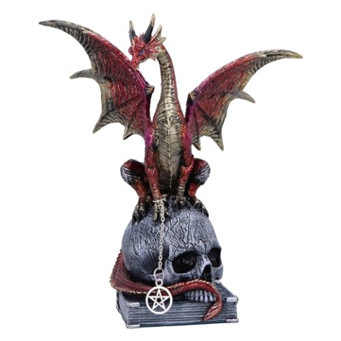 Nemesis Now Fate of The World U6696A24 Harz, Rot, Drachenfigur, roter Drachen-Ornament, Sammlerstück, Drachen-Geschenkware, gegossen aus feinstem Harz, fachmännisch handbemalt, 23 cm