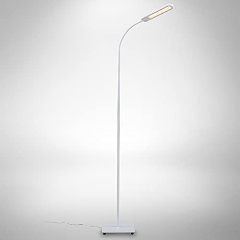 B.K.Licht - LED Stehlampe dimmbar, warmweiß bis kaltweiß einstellbar, Touch, Leselampe, Deko Wohnzimmer, Lampe, Deckenfluter, Bogenlampe, Standleuchte, Wohnzimmerlampe, 21x21x135 cm, Weiß
