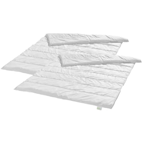 Bodyprotect Ecoline 2er Set Bettdecken 155 x 220 cm, 4-Jahreszeitendecken, Bettwaren Set aus 100% Mikrofaser, waschbar, Allergiker geeignet, Steppdecke, weiß