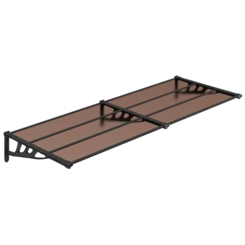 vidaXL Türvordach Überdachung Haustür Pultvordach Türdach Haustürvordach Haustürdach Vordach Regenschutz Schwarz 239x90cm Polycarbonat